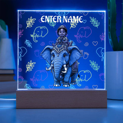 Test Riding Elephant Acrylic Night Light