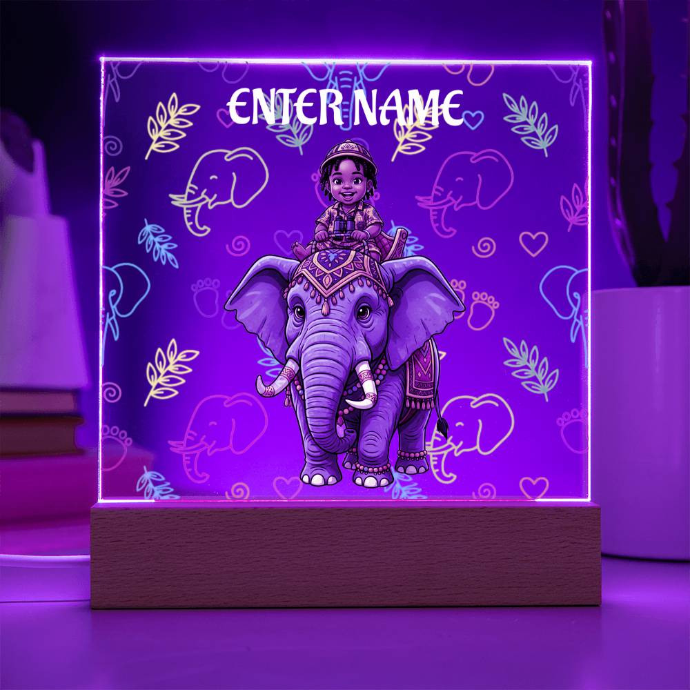 Test Riding Elephant Acrylic Night Light