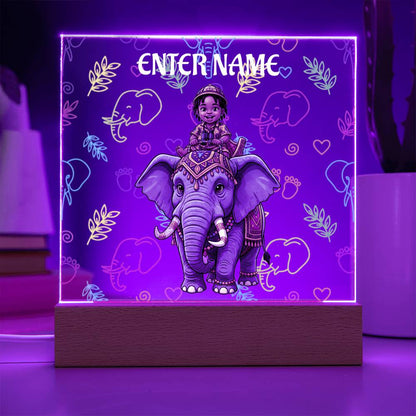 Test Riding Elephant Acrylic Night Light