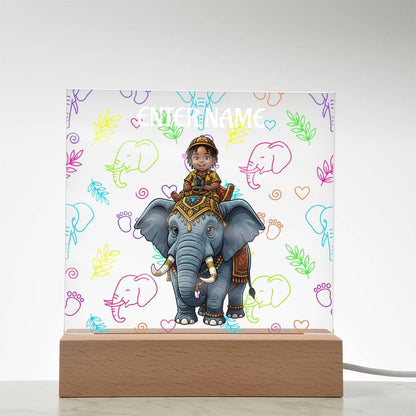 Test Riding Elephant Acrylic Night Light