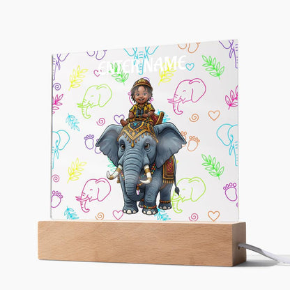 Test Riding Elephant Acrylic Night Light
