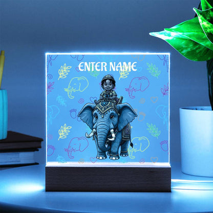 Test Riding Elephant Acrylic Night Light