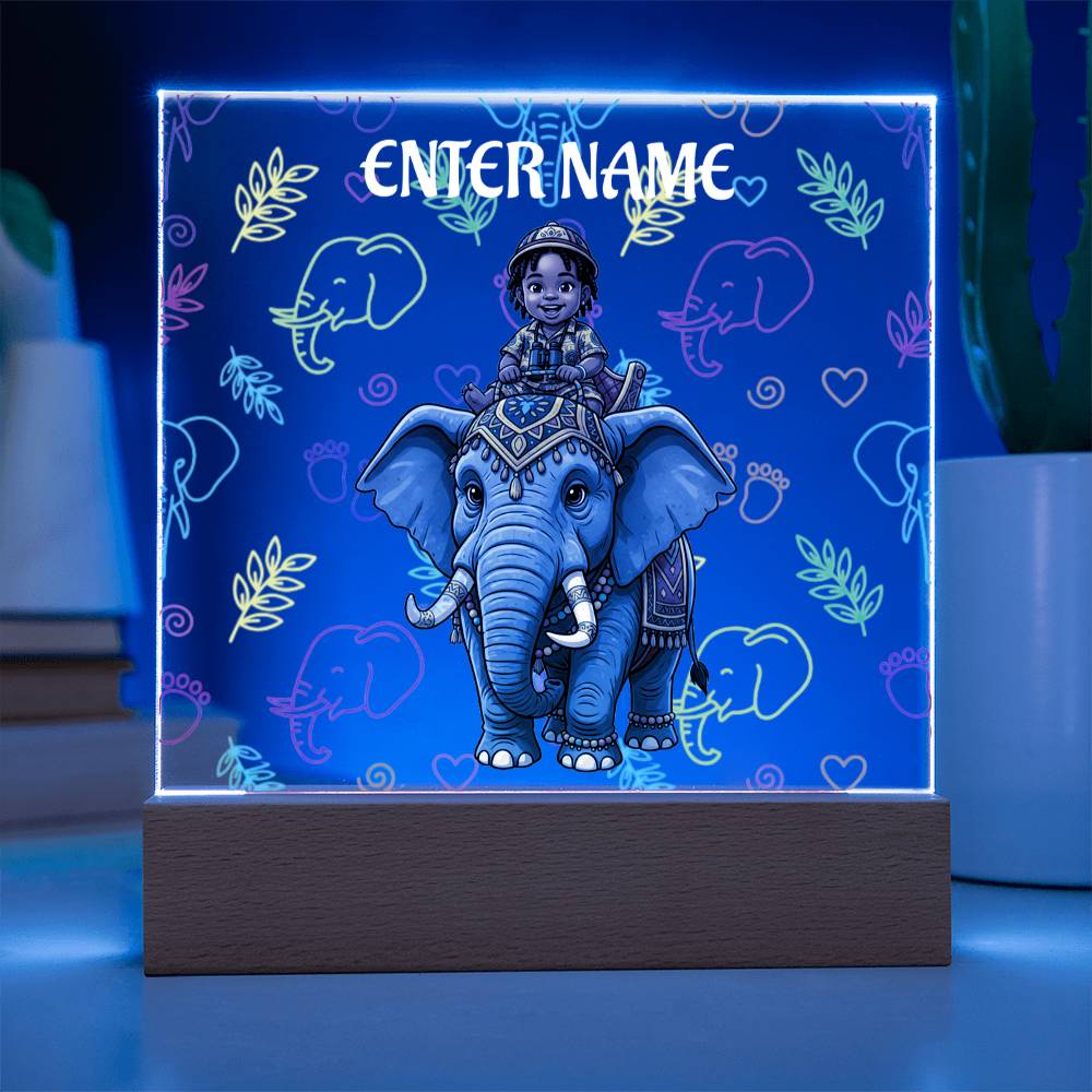 Test Riding Elephant Acrylic Night Light